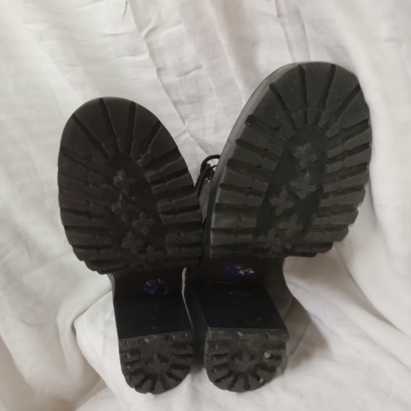 GBG LOS ANGELES Boots Black ,Faux Leather Zipper, 4" Chunky Heels Sz 8.5 - Picture 4 of 12